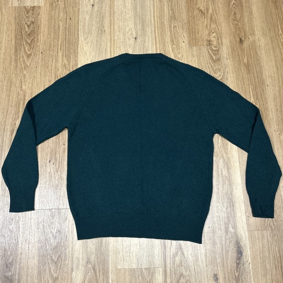 Men's Maban of Scotland 100% Pure Lambswool V Neck Sweater Green Medium - Picture 10 of 10